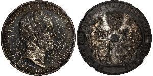 2 Thaler Königreich Sachsen (1806 - 1918) Silber Friedrich August II. (Sachsen)