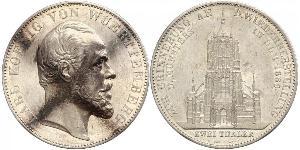 2 Thaler Königreich Württemberg (1806-1918) Silber Karl (Württemberg)