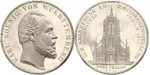 2 Thaler Königreich Württemberg (1806-1918) Silber Karl (Württemberg)