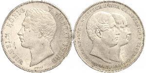 2 Thaler Königreich Württemberg (1806-1918) Silber Wilhelm I. (Württemberg)