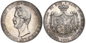 2 Thaler Reuß älterer Linie (1778 - 1918) Silber Heinrich XX. (Reuß-Greiz)