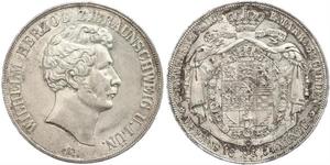 2 Thaler Duchy of Brunswick (1815 - 1918) Silver William, Duke of Brunswick