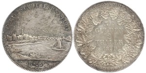 2 Thaler Free City of Frankfurt Silver 