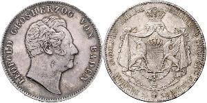 2 Thaler Grand Duchy of Baden (1806-1918) Silver Leopold, Grand Duke of Baden (1790 – 1852)