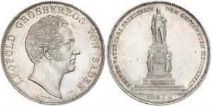 2 Thaler Grand Duchy of Baden (1806-1918) Silver Leopold, Grand Duke of Baden (1790 – 1852)