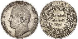 2 Thaler Grand Duchy of Hesse (1806 - 1918) Silver Louis II, Grand Duke of Hesse