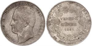 2 Thaler Grand Duchy of Hesse (1806 - 1918) Silver Louis II, Grand Duke of Hesse