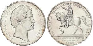 2 Thaler Kingdom of Bavaria (1806 - 1918) Silver Ludwig I of Bavaria (1786 – 1868)