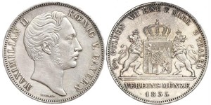 2 Thaler Kingdom of Bavaria (1806 - 1918) Silver Maximilian II of Bavaria (1811 - 1864)