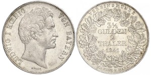 2 Thaler Kingdom of Bavaria (1806 - 1918) Silver Ludwig I of Bavaria (1786 – 1868)