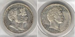 2 Thaler Kingdom of Bavaria (1806 - 1918) Silver Ludwig I of Bavaria (1786 – 1868)