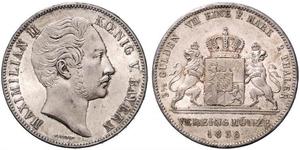 2 Thaler Kingdom of Bavaria (1806 - 1918) Silver Maximilian II of Bavaria (1811 - 1864)