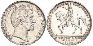 2 Thaler Kingdom of Bavaria (1806 - 1918) Silver Ludwig I of Bavaria (1786 – 1868)