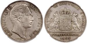 2 Thaler Kingdom of Bavaria (1806 - 1918) Silver Maximilian II of Bavaria (1811 - 1864)