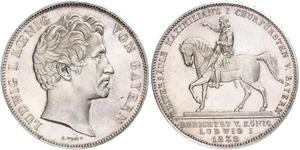 2 Thaler Kingdom of Bavaria (1806 - 1918) Silver Ludwig I of Bavaria (1786 – 1868)
