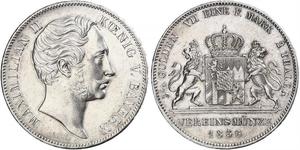 2 Thaler Kingdom of Bavaria (1806 - 1918) Silver Maximilian II of Bavaria (1811 - 1864)