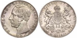 2 Thaler Kingdom of Hanover (1814 - 1866) Silver George V of Hanover (1819 - 1878)