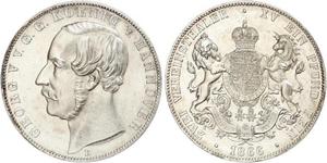 2 Thaler Kingdom of Hanover (1814 - 1866) Silver George V of Hanover (1819 - 1878)