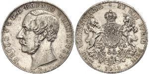 2 Thaler Kingdom of Hanover (1814 - 1866) Silver George V of Hanover (1819 - 1878)