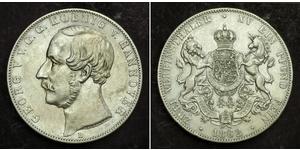 2 Thaler Kingdom of Hanover (1814 - 1866) Silver George V of Hanover (1819 - 1878)