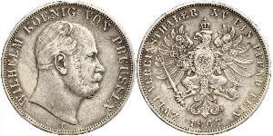 2 Thaler Kingdom of Prussia (1701-1918) Silver Wilhelm I, German Emperor (1797-1888)