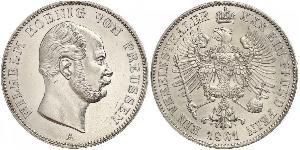 2 Thaler Kingdom of Prussia (1701-1918) Silver Wilhelm I, German Emperor (1797-1888)