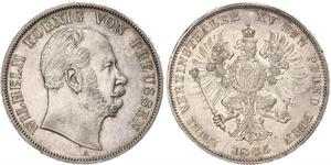 2 Thaler Kingdom of Prussia (1701-1918) Silver Wilhelm I, German Emperor (1797-1888)