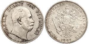 2 Thaler Kingdom of Prussia (1701-1918) Silver Wilhelm I, German Emperor (1797-1888)