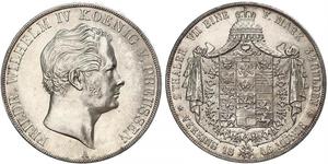 2 Thaler Kingdom of Prussia (1701-1918) Silver Frederick William IV of Prussia (1795 - 1861)