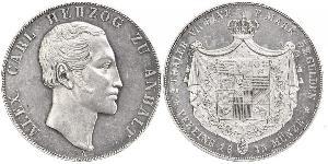 2 Thaler Anhalt-Bernburg (1603 - 1863) 銀 Alexander Karl, Duke of Anhalt-Bernburg (1805 – 1863)