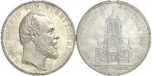 2 Thaler Kingdom of Württemberg (1806-1918) 銀 卡尔一世 (符腾堡)