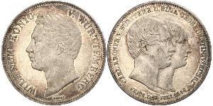 2 Thaler Kingdom of Württemberg (1806-1918) 銀 威廉一世 (符腾堡)
