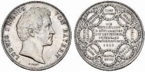 2 Thaler 巴伐利亞王國 (1806 - 1918) 銀 路德维希一世 (巴伐利亚)