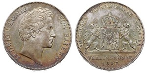 2 Thaler 巴伐利亞王國 (1806 - 1918) 銀 路德维希一世 (巴伐利亚)