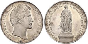 2 Thaler 巴伐利亞王國 (1806 - 1918) 銀 路德维希一世 (巴伐利亚)