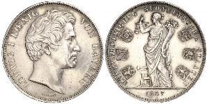 2 Thaler 巴伐利亞王國 (1806 - 1918) 銀 路德维希一世 (巴伐利亚)