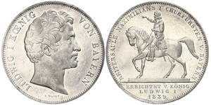 2 Thaler 巴伐利亞王國 (1806 - 1918) 銀 路德维希一世 (巴伐利亚)
