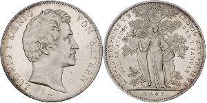 2 Thaler 巴伐利亞王國 (1806 - 1918) 銀 路德维希一世 (巴伐利亚)