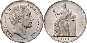 2 Thaler 巴伐利亞王國 (1806 - 1918) 銀 马克西米利安二世 (巴伐利亚国王)