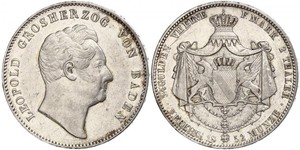 2 Thaler 巴登大公國 (1806 - 1918) 銀 利奥波德 (巴登)
