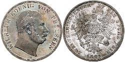 2 Thaler 普魯士王國 (1701 - 1918) 銀 威廉一世 (德国)