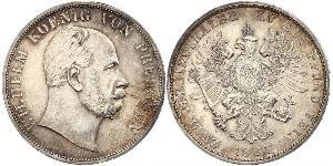 2 Thaler 普魯士王國 (1701 - 1918) 銀 威廉一世 (德国)