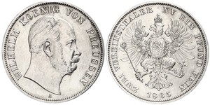 2 Thaler 普魯士王國 (1701 - 1918) 銀 威廉一世 (德国)
