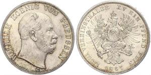 2 Thaler 普魯士王國 (1701 - 1918) 銀 威廉一世 (德国)