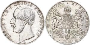 2 Thaler 汉诺威王国 (1814 - 1866) 銀 格奥尔格五世 (汉诺威) (1819 - 1878)