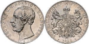 2 Thaler 汉诺威王国 (1814 - 1866) 銀 格奥尔格五世 (汉诺威) (1819 - 1878)