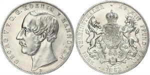 2 Thaler 汉诺威王国 (1814 - 1866) 銀 格奥尔格五世 (汉诺威) (1819 - 1878)