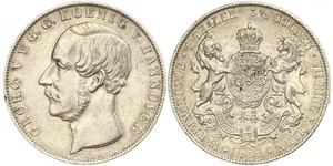2 Thaler / 3.5 Gulden Royaume de Hanovre (1814 - 1866) Argent Georges V de Hanovre (1819 - 1878)