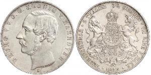 2 Thaler / 3.5 Gulden Royaume de Hanovre (1814 - 1866) Argent Georges V de Hanovre (1819 - 1878)