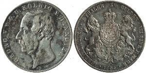 2 Thaler / 3.5 Gulden Royaume de Hanovre (1814 - 1866) Argent Georges V de Hanovre (1819 - 1878)